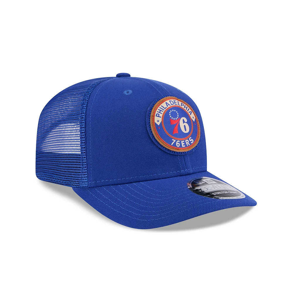 Men's New Era  Blue Philadelphia 76ers Victory Grove Circle Patch 9SEVENTY Adjustable Hat