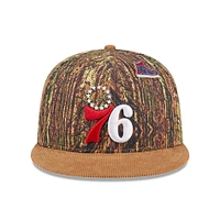 Men's New Era  Camo Philadelphia 76ers Victory Grove Forest Sneaker Pin 9FIFTY Snapback Hat