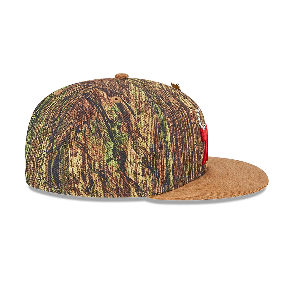 Men's New Era  Camo Philadelphia 76ers Victory Grove Forest Sneaker Pin 9FIFTY Snapback Hat