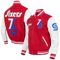 Men's Pro Standard  Red Philadelphia 76ers 2024/25 City Edition Wool Varsity Full-Zip Jacket
