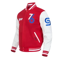 Men's Pro Standard  Red Philadelphia 76ers 2024/25 City Edition Wool Varsity Full-Zip Jacket