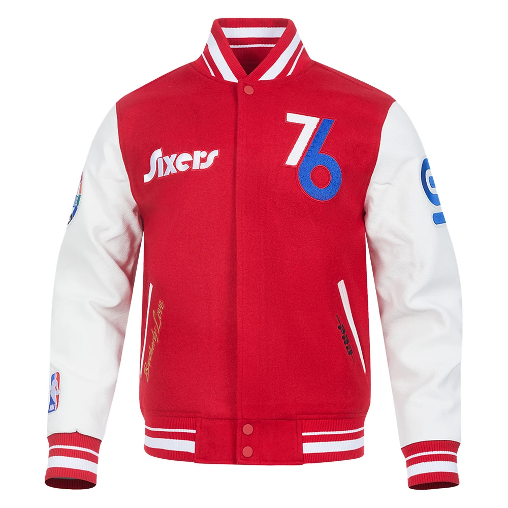 Men's Pro Standard  Red Philadelphia 76ers 2024/25 City Edition Wool Varsity Full-Zip Jacket