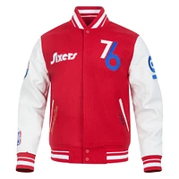 Men's Pro Standard  Red Philadelphia 76ers 2024/25 City Edition Wool Varsity Full-Zip Jacket