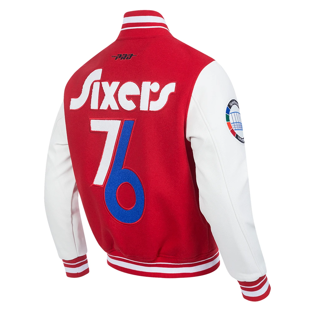 Men's Pro Standard  Red Philadelphia 76ers 2024/25 City Edition Wool Varsity Full-Zip Jacket