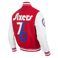Men's Pro Standard  Red Philadelphia 76ers 2024/25 City Edition Wool Varsity Full-Zip Jacket