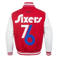 Men's Pro Standard  Red Philadelphia 76ers 2024/25 City Edition Wool Varsity Full-Zip Jacket