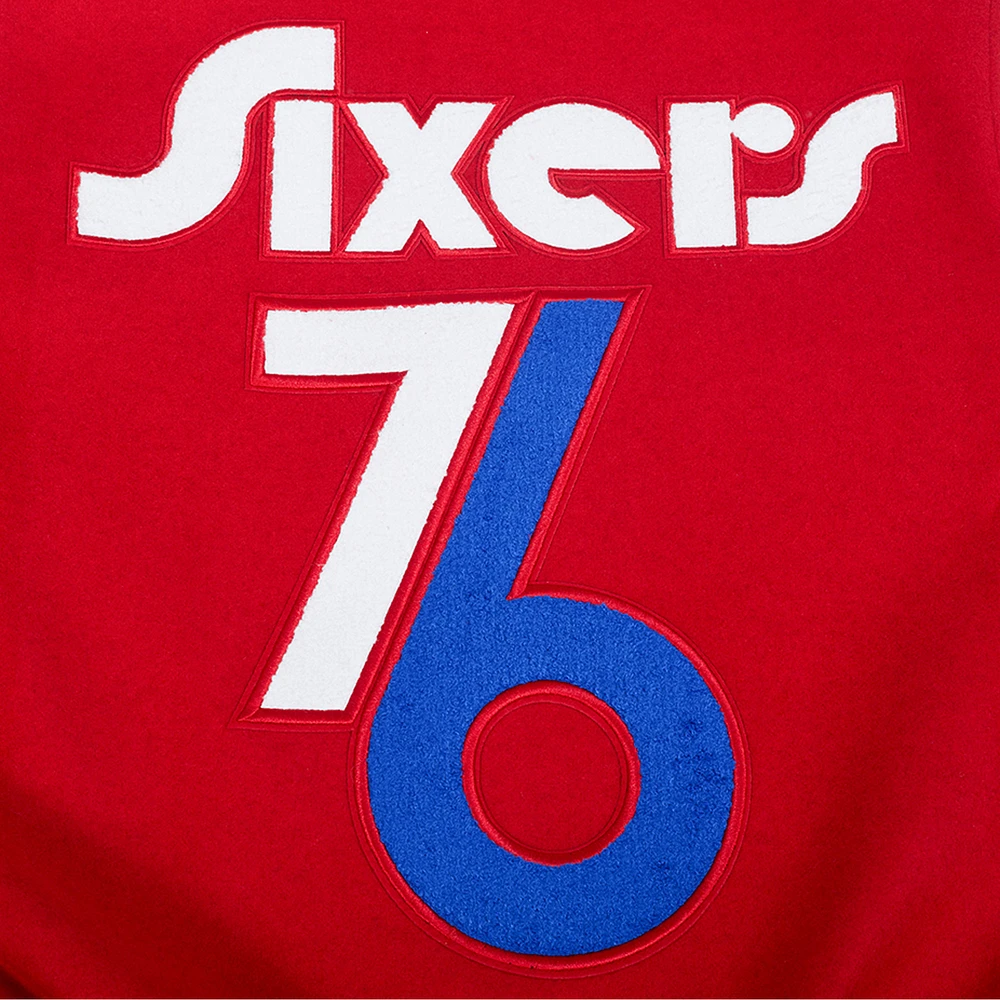 Men's Pro Standard  Red Philadelphia 76ers 2024/25 City Edition Wool Varsity Full-Zip Jacket
