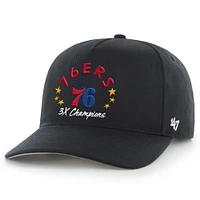 Men's '47 Black Philadelphia 76ers Champs Global Star Hitch Adjustable Hat