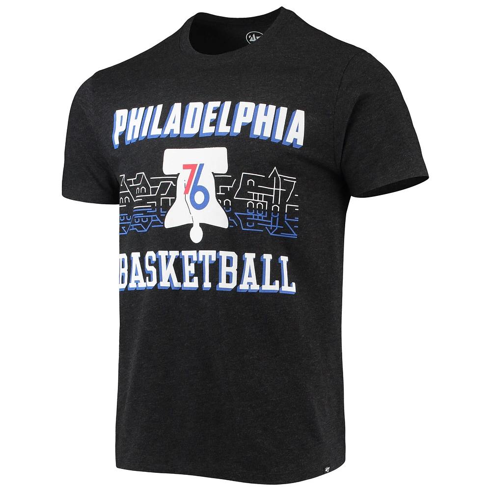 T-shirt noir '47 Philadelphia 76ers City Edition Club pour hommes