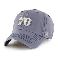 Men's '47 Blue Philadelphia 76ers Scupper Rough Edge Applique Clean Up Adjustable Hat