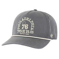 Men's '47  Charcoal Philadelphia 76ers Canyon Ranchero Hitch Adjustable Hat
