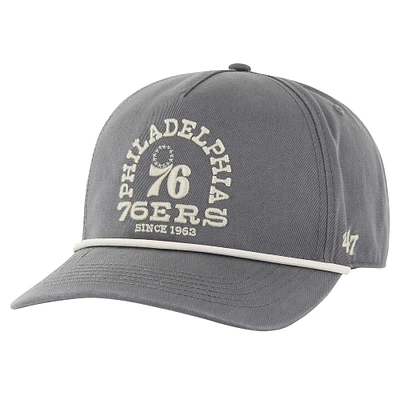 Men's '47  Charcoal Philadelphia 76ers Canyon Ranchero Hitch Adjustable Hat