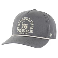 Men's '47  Charcoal Philadelphia 76ers Canyon Ranchero Hitch Adjustable Hat