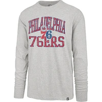 Men's '47  Gray Philadelphia 76ers First Rate Franklin Long Sleeve T-Shirt