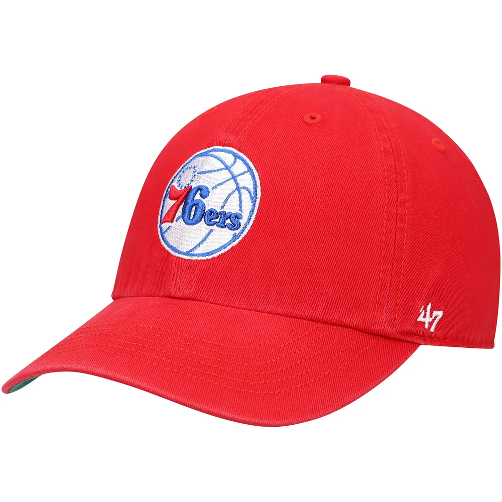 Casquette ajustée pour homme '47 Red Philadelphia 76ers Team Franchise