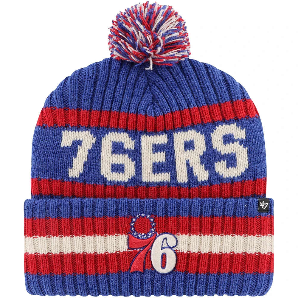 Men's '47 Royal Philadelphia 76ers Bering Cuffed Knit Hat with Pom