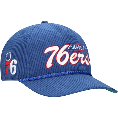 Men's '47  Royal Philadelphia 76ers Double Header Sidepatch Cord Hitch Adjustable Hat