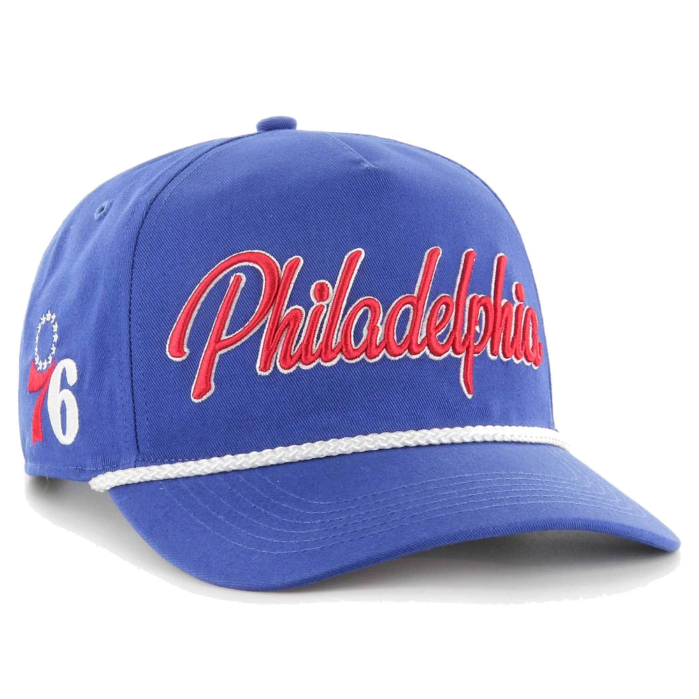 Men's '47  Royal Philadelphia 76ers Overhand Logo Hitch Adjustable Hat