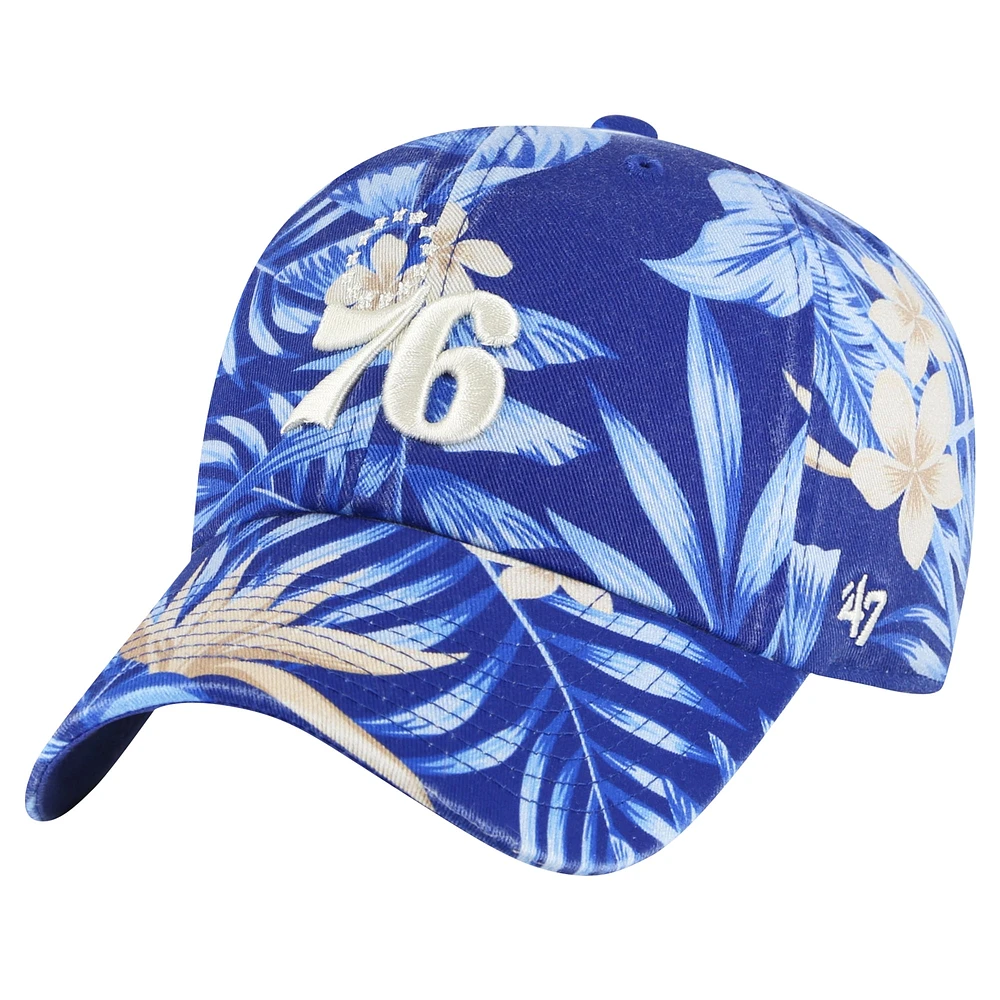 Casquette réglable '47 Royal Philadelphia 76ers Tropicalia Floral Clean Up pour hommes