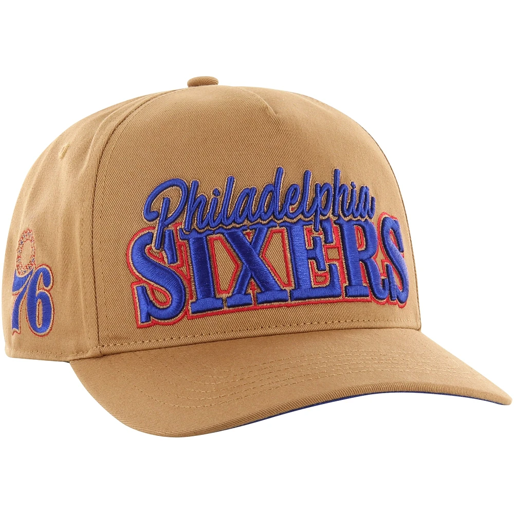 Casquette réglable Barnes Hitch '47 Tan Philadelphia 76ers pour hommes