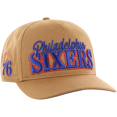 Casquette réglable Barnes Hitch '47 Tan Philadelphia 76ers pour hommes