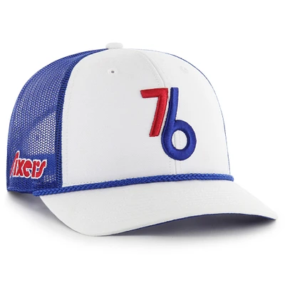 Men's '47 White/Royal Philadelphia 76ers 2024/25 City Edition Trucker Adjustable Hat