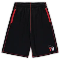 Short en tricot Big & Tall Philadelphia 76ers noir/rouge pour homme