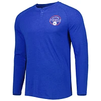 Men's Concepts Sport Heathered Royal Philadelphia 76ers Left Chest Henley Raglan Long Sleeve T-Shirt