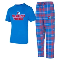 Men's Concepts Sport  Royal/Red Philadelphia 76ers Vector T-Shirt & Flannel Pants Sleep Set