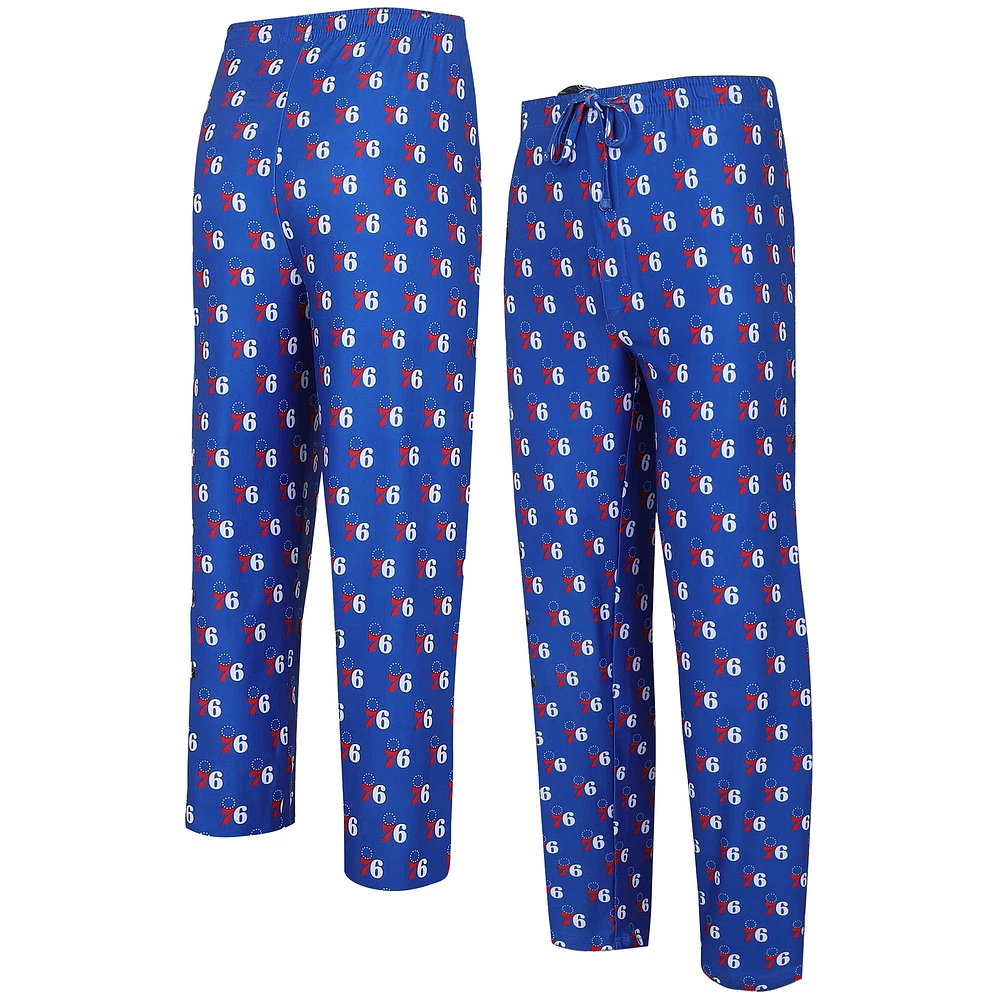 Men's Concepts Sport Royal Philadelphia 76ers Gauge Allover Print Pants