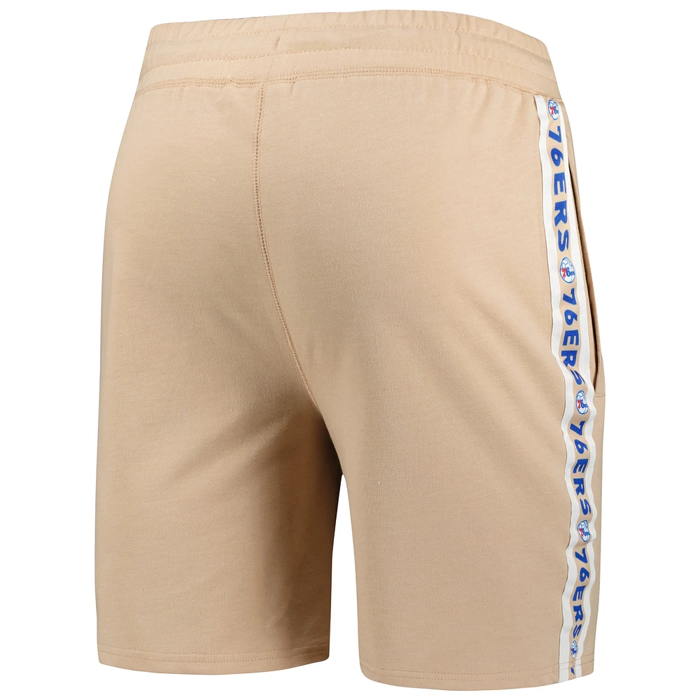 Men's Concepts Sport  Tan Philadelphia 76ers Team Stripe Shorts