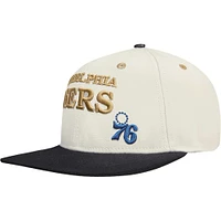 Casquette à rabat avec couverture d'album Philadelphia 76ers crème/noire pour homme