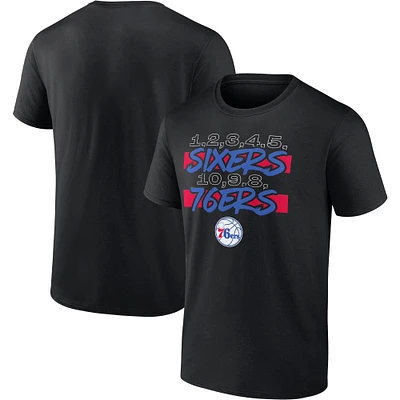 T-shirt noir Fanatics pour hommes des Philadelphia 76ers Count Hometown Collection