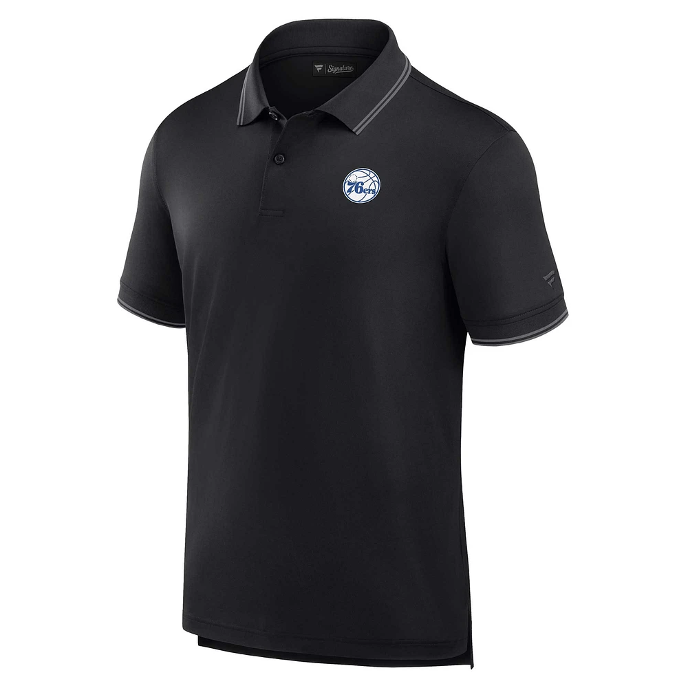 Men's Fanatics Black Philadelphia 76ers Front Office Polo