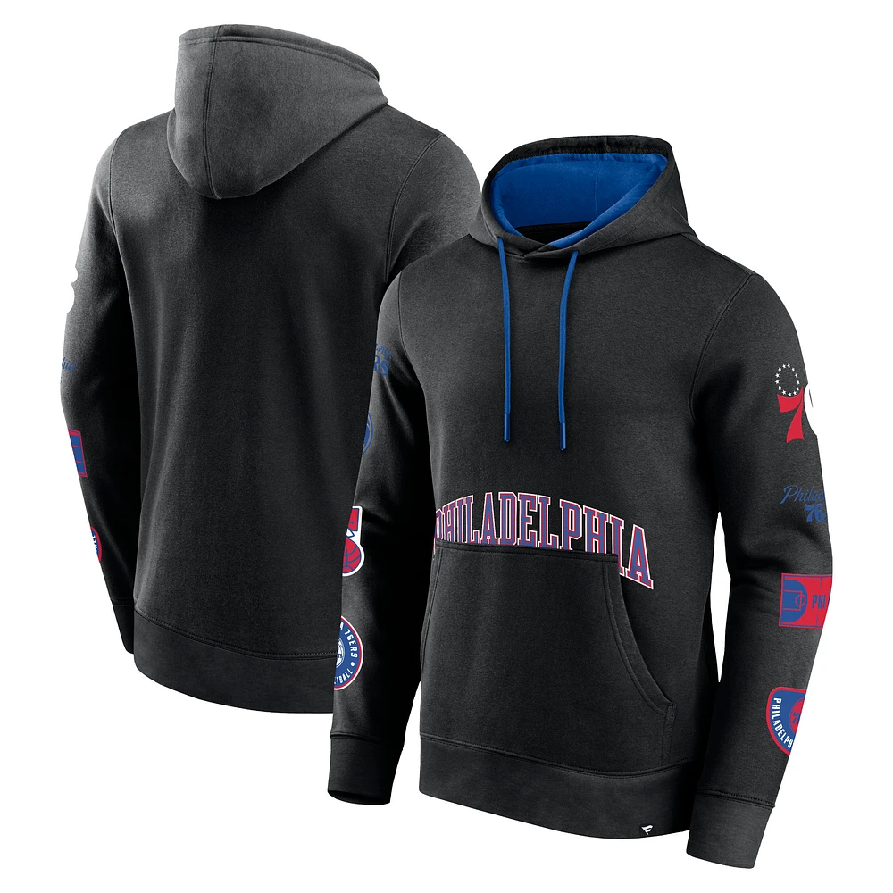 Men's Fanatics Black Philadelphia 76ers Home Court Pullover Hoodie