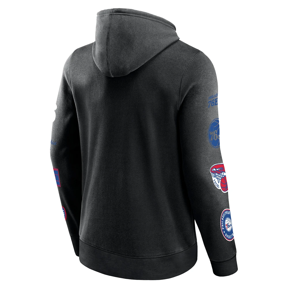 Men's Fanatics Black Philadelphia 76ers Home Court Pullover Hoodie