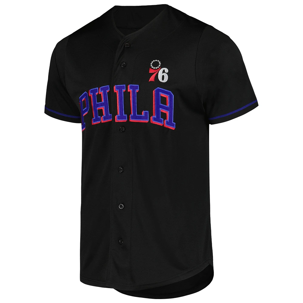 Maillot de baseball pop noir Philadelphia 76ers Fanatics pour hommes