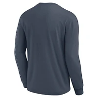 Men's Fanatics Blue Philadelphia 76ers Elements Future Ground Tonal Info Long Sleeve T-Shirt