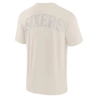 T-shirt emblématique des Philadelphia 76ers pour homme, couleur crème, Fanatics