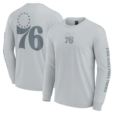 T-shirt à manches longues gris Fanatics pour homme Philadelphia 76ers Elements Strive