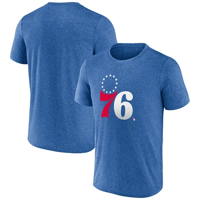 Men's Fanatics Heather Royal Philadelphia 76ers Iconic Overtime T-Shirt