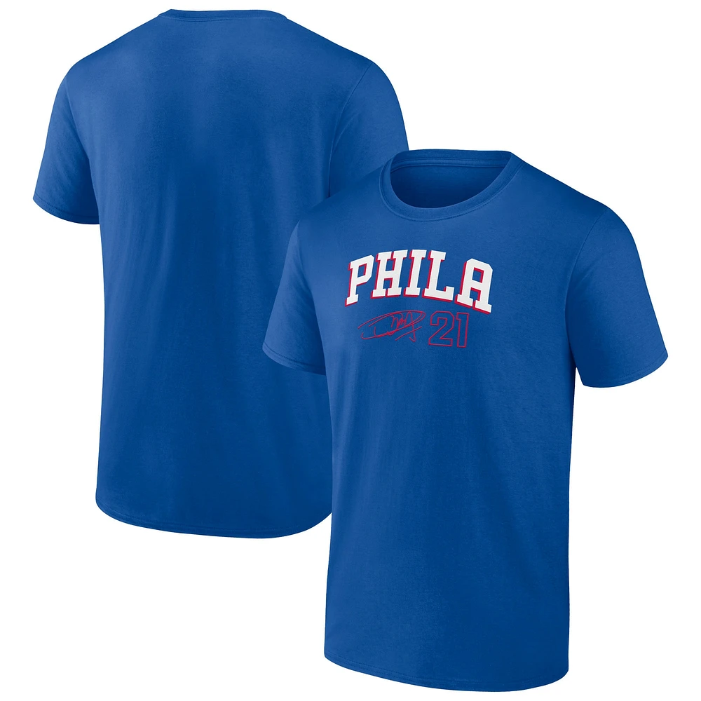 T-shirt avec nom et numéro Fanatics Joel Embiid Royal Philadelphia 76ers pour hommes