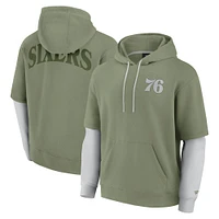 Men's Fanatics  Olive Philadelphia 76ers Elements Sleek Pullover Hoodie