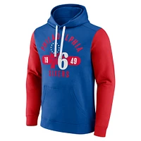 Men's Fanatics Royal/Red Philadelphia 76ers Big & Tall Bold Attack Pullover Hoodie