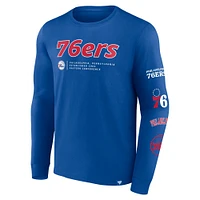 T-shirt à manches longues Fanatics Royal Philadelphia 76ers Baseline pour hommes