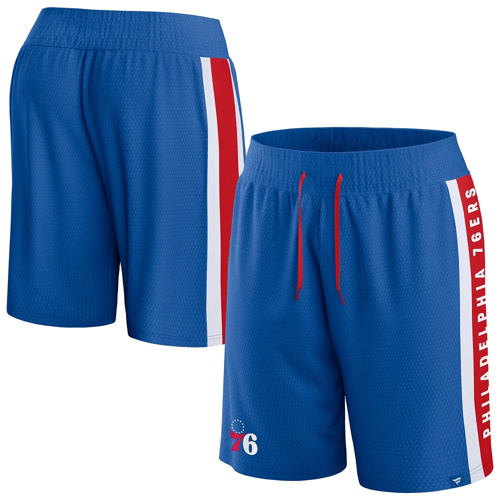 Short en maille emblématique Fanatics Royal Philadelphia 76ers Big & Tall Referee pour hommes