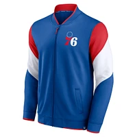 Fanatics Royal Philadelphia 76ers Block Party League Best pour hommes - Veste de survêtement entièrement zippée