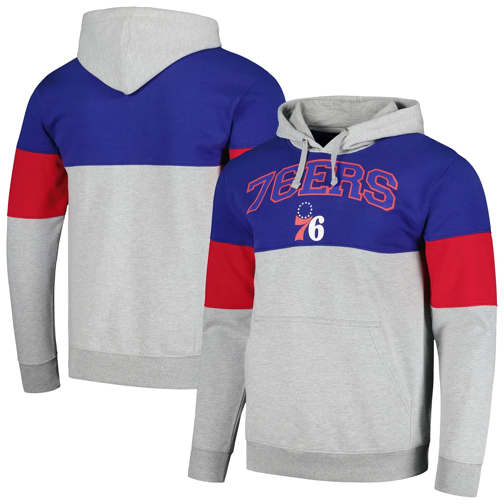 Sweat à capuche contrasté Fanatics Royal Philadelphia 76ers pour hommes