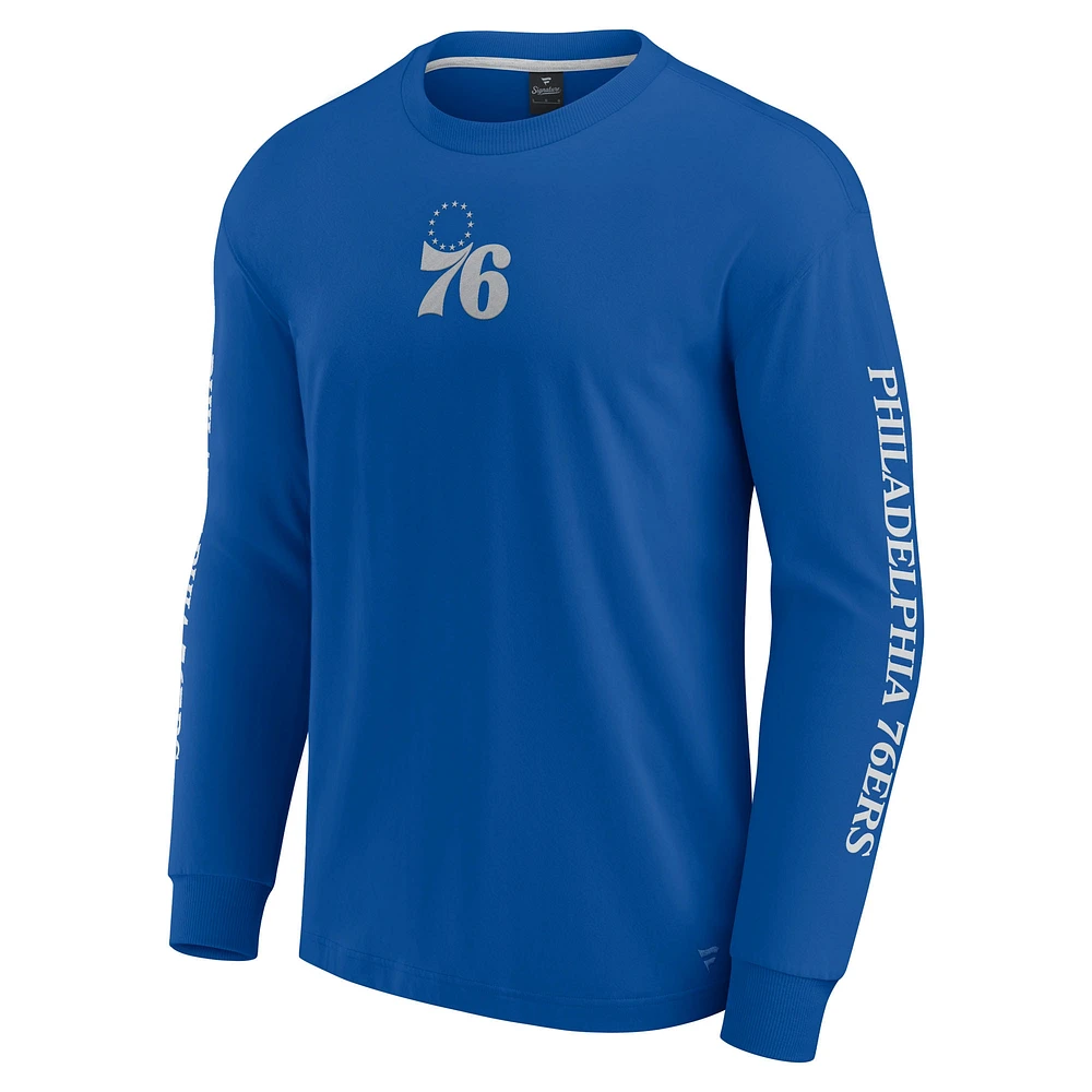 Men's Fanatics Royal Philadelphia 76ers Elements Strive Long Sleeve T-Shirt