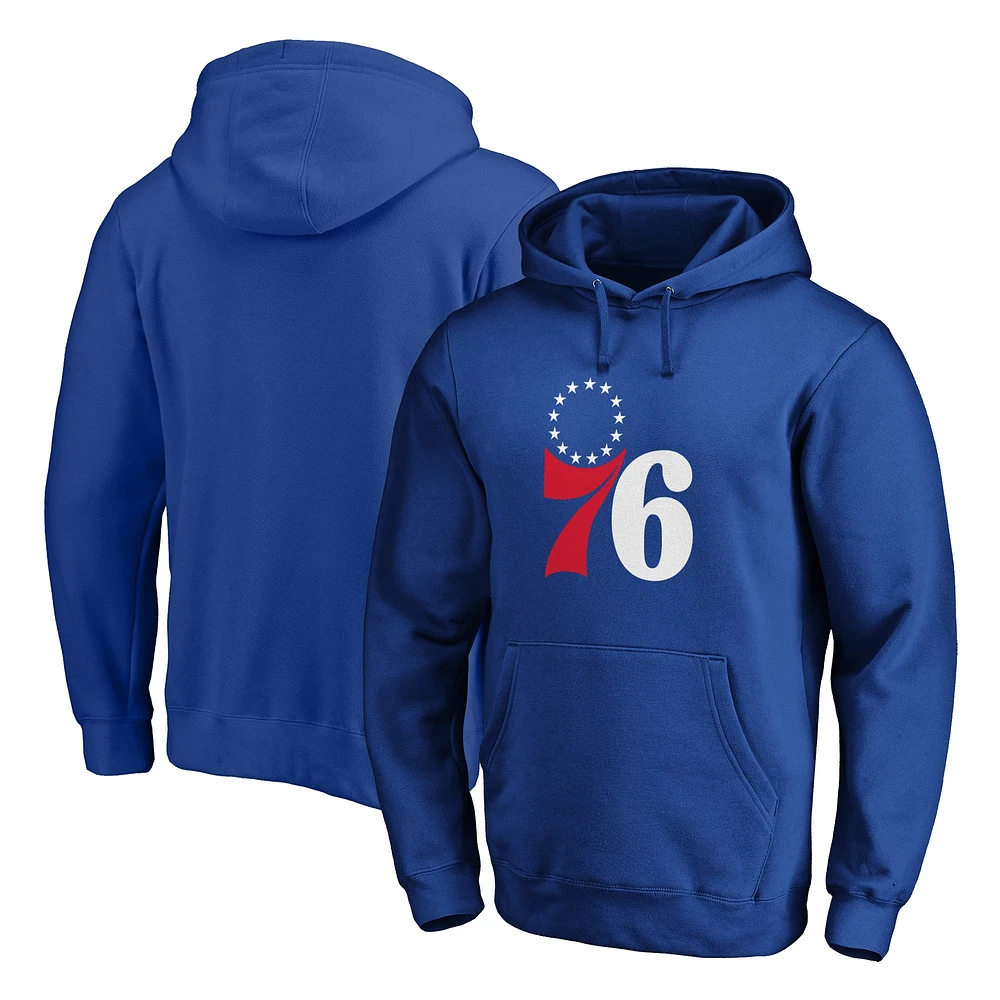 Sweat à capuche ajusté avec logo principal Fanatics Royal Philadelphia 76ers pour hommes